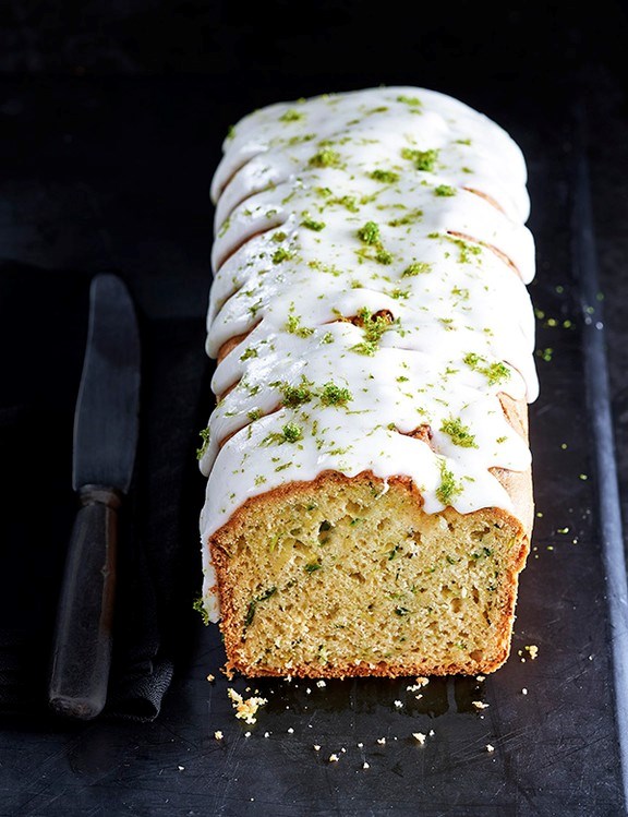 Avocado, courgette and lime drizzle cake