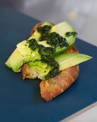 Avocado crostini two ways