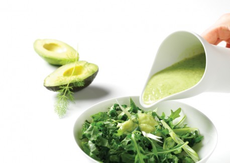Avocado-cucumber dressing with dill