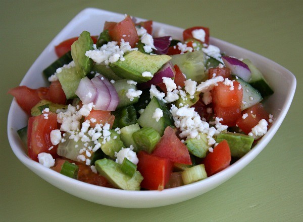 Avocado-cucumber tomato salad
