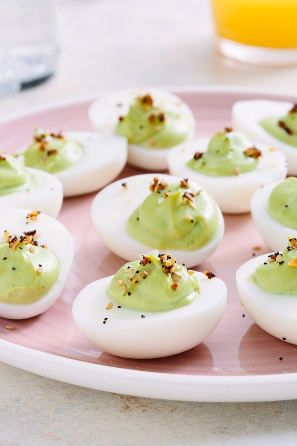 Avocado deviled eggs with everything bagel spice recipe | Eat Your Books