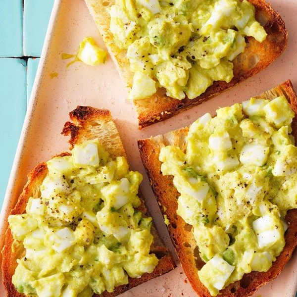 Avocado egg salad toast