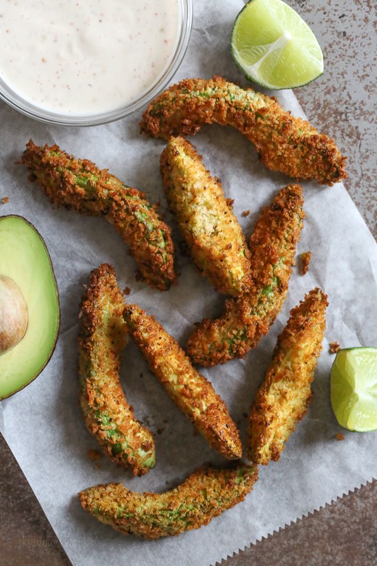 Avocado fries with lime dipping sauce