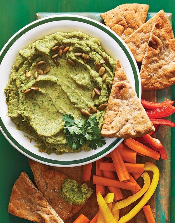 Avocado hummus with pepitas