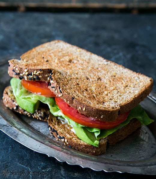 Avocado lettuce tomato sandwich (ALT)
