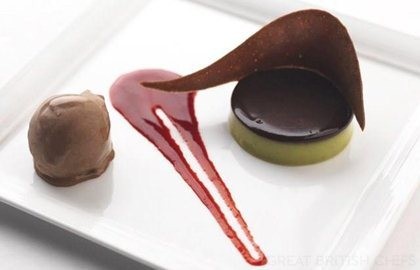 Avocado, lime and chocolate parfait