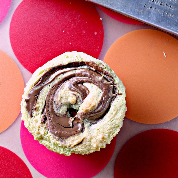 Avocado Nutella swirl muffins