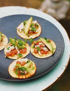 Avocado prawns, ceviche-style
