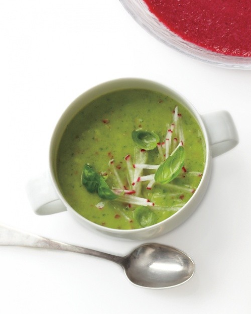 Avocado, radish, and basil soup
