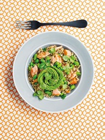 Avocado, salmon & sesame rice bowl