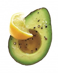 Avocado with low-fat plain yogurt and toasted pepitas