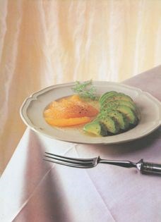 Avocado with orange
