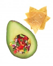 Avocado with salsa and tortilla chips