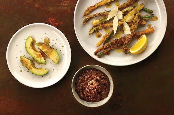Avocado with soy-lime vinaigrette