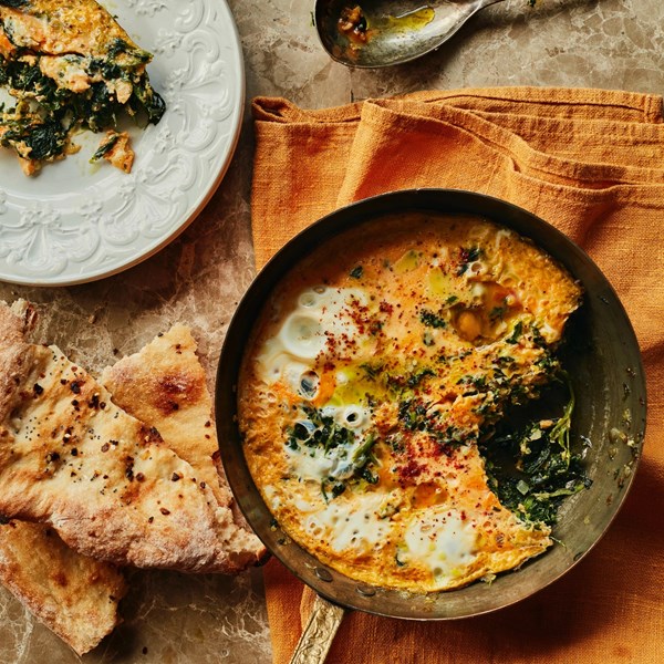 Azeri spinach & eggs (Spinach chigirtma)