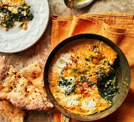 Azeri spinach and eggs (Spinach chigirtma)