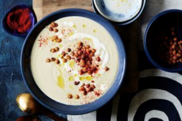 Baba ganoush and lemon soup