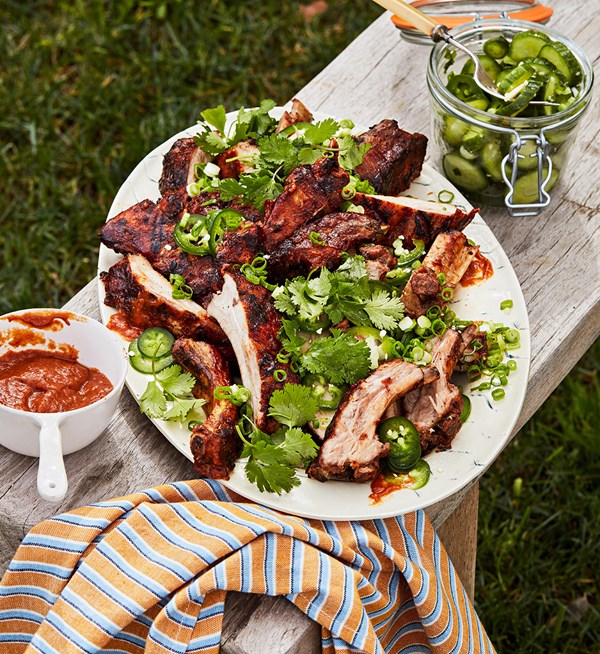 Baby back ribs and quick pickles