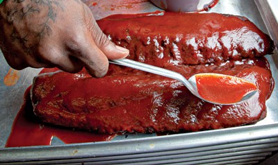 Baby back ribs with sweet and sticky sauce