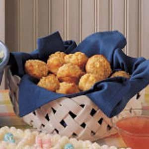 Baby basil-zucchini muffins