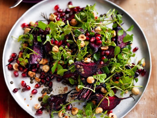 Baby beetroot, lentil & watercress salad