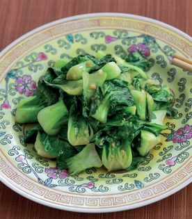 Baby bok choy with ginger and garlic