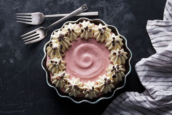 Baby chocolate strawberry cream pie