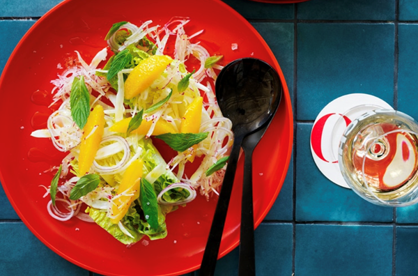 Baby gem, fennel and orange salad