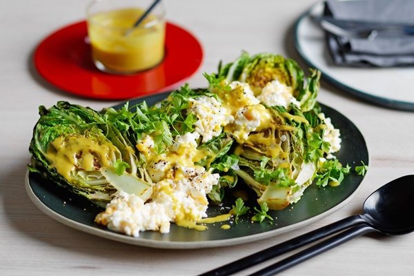 Baby gem lettuce, egg salad and curry vinaigrette [Clayton Wells]