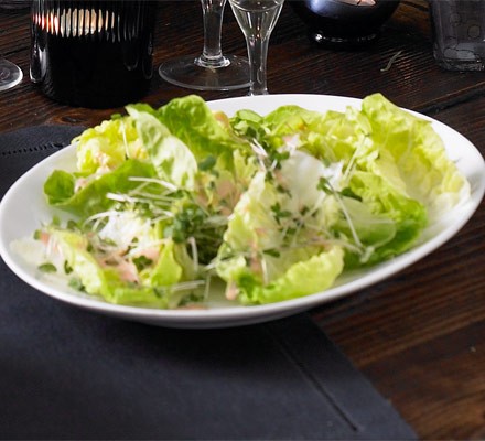 Baby gem lettuce with Marie Rose dressing