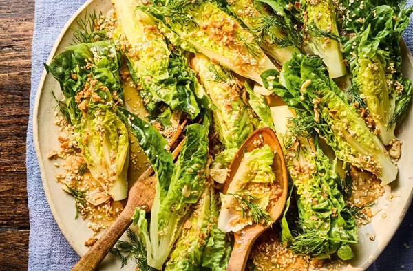 Baby gem wedge salad with sesame dressing 