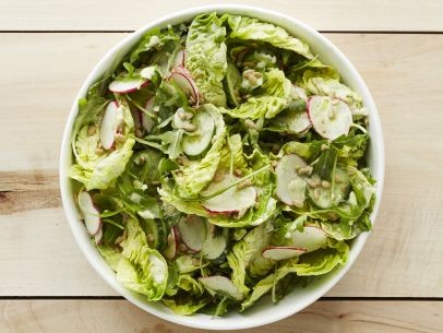 Baby greens with radishes and sunflower seeds