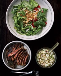 Baby kale and steak salad