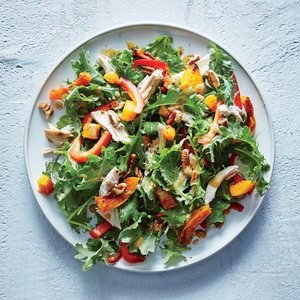 Baby kale, butternut, and chicken salad