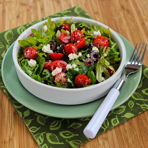 Baby kale Greek salad