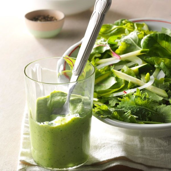 Baby kale salad with avocado-lime dressing