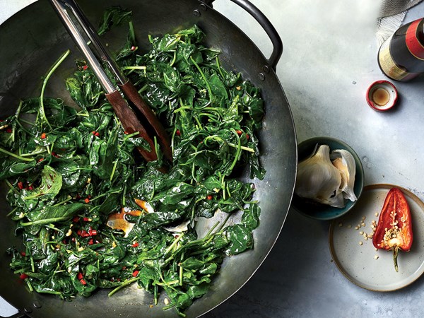 Baby kale stir-fried with oyster sauce