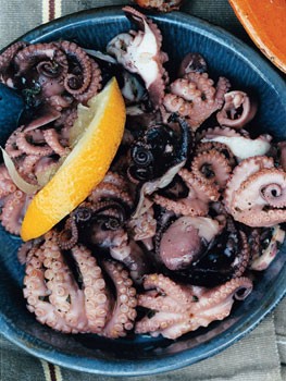 Baby octopus salad