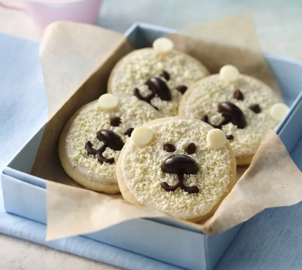 Baby polar bear shortbread cookies