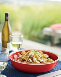 Baby potato salad with radishes and celery