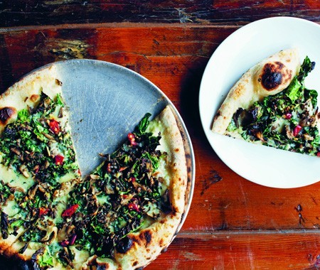Baby Sinclair: cheddar, Parmigiano, kale, maitake, garlic, Calabrian chili
