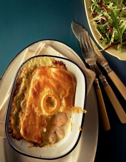 Bacalao & shrimp pot pies