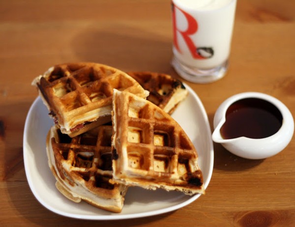 Bacon & chocolate chunk  buttermilk waffles
