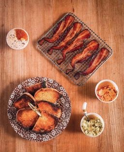 Bacon & compound butter crostini