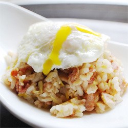 Bacon & eggs risotto