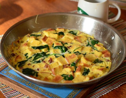 Bacon & spinach stovetop breakfast casserole