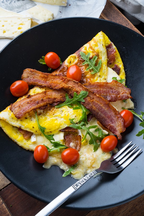 Bacon and Brie omelette