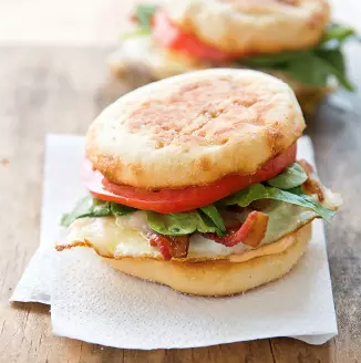 Bacon and cheddar breakfast sandwiches