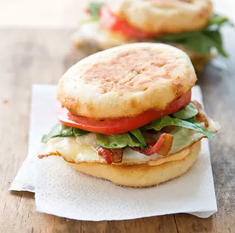 Bacon and cheddar breakfast sandwiches