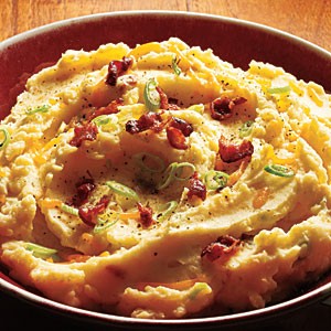 Bacon and cheddar smashed potatoes